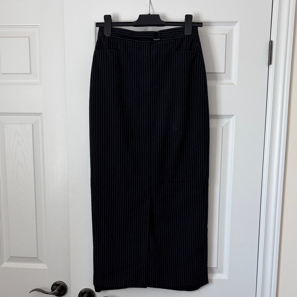 Vintage Black Pinstripe Pencil Skirt